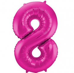 cijfer ballon Magenta 8 86 cm , zonder vulling