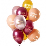 Happy Birhday ballon set 12 stuks .  ongevuld